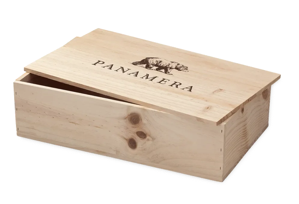 Wine box for two bottles made of pine wood