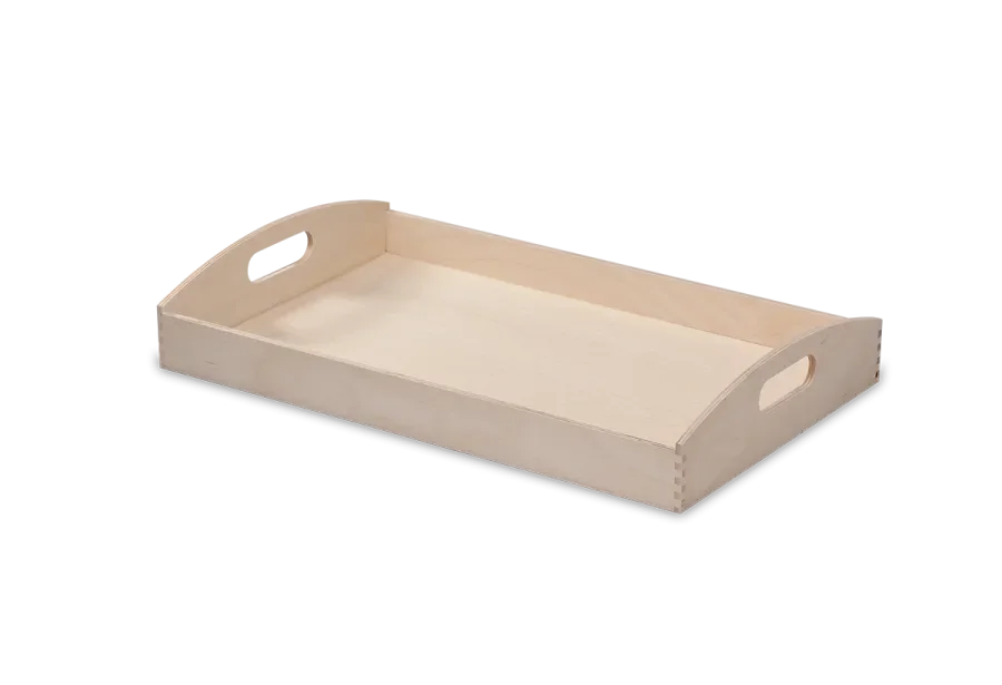 Tray made of birch plywood with two wooden handles