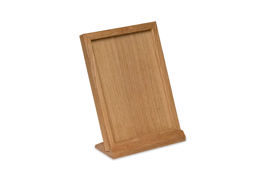 Wooden menu card holder