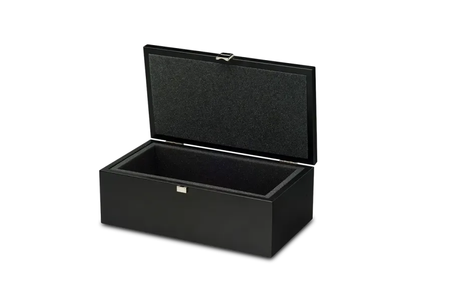 Toolbox with foam insert on lid painted black