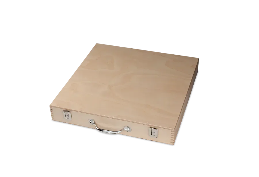 Wooden box with birch metal handle