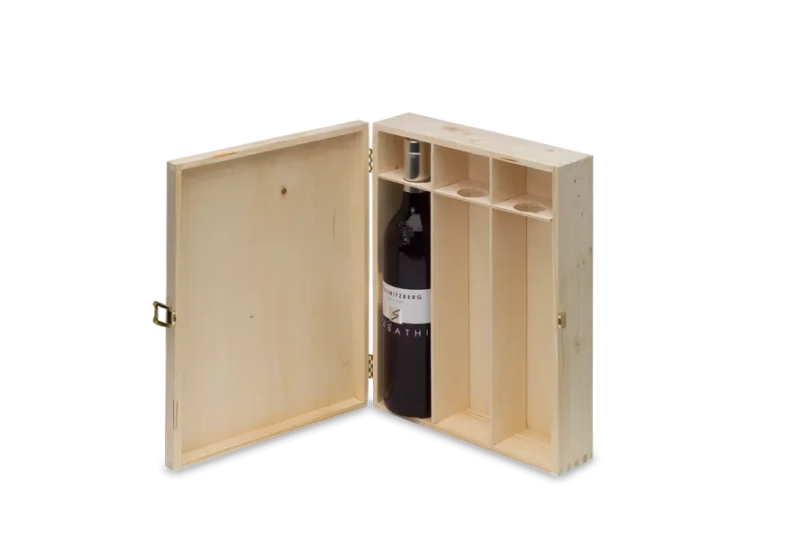 Wine box with 3 spruce dividers
