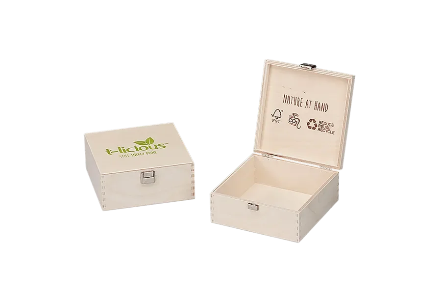 Gift box small surprise with digital print and hinged lid by Scheffauer-Holzwaren