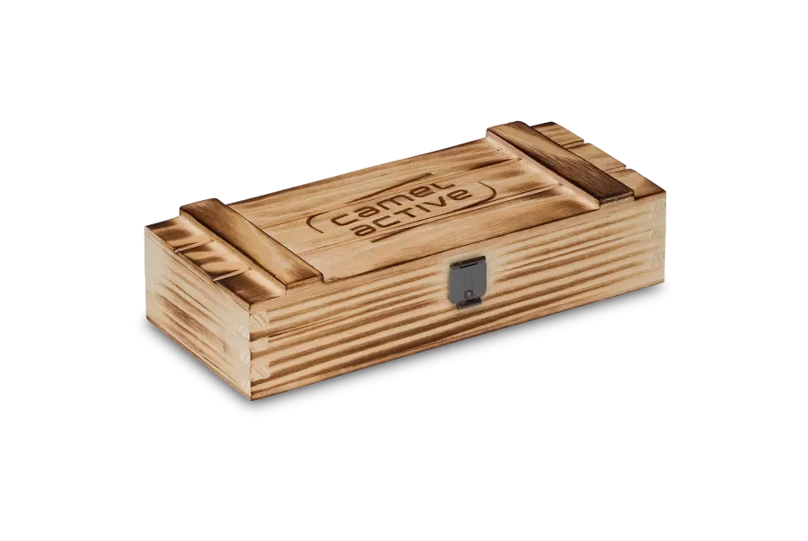 flamed wooden crate