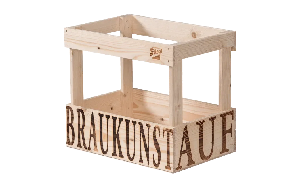 Bierkasten aus Fichte mit Branddruck