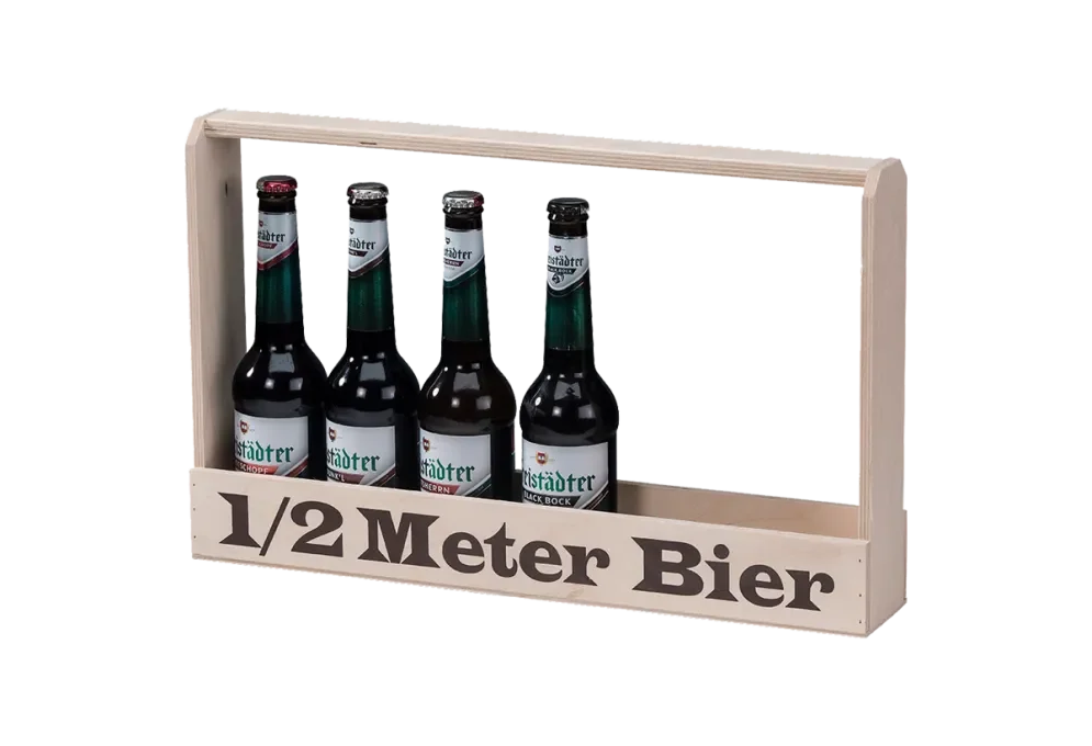 Holzträger aus Sperrholz für einen halben Meter Bier