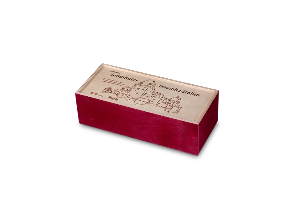Dresdner Stollen Kiste, gebeizt mit individuellem Branddruck