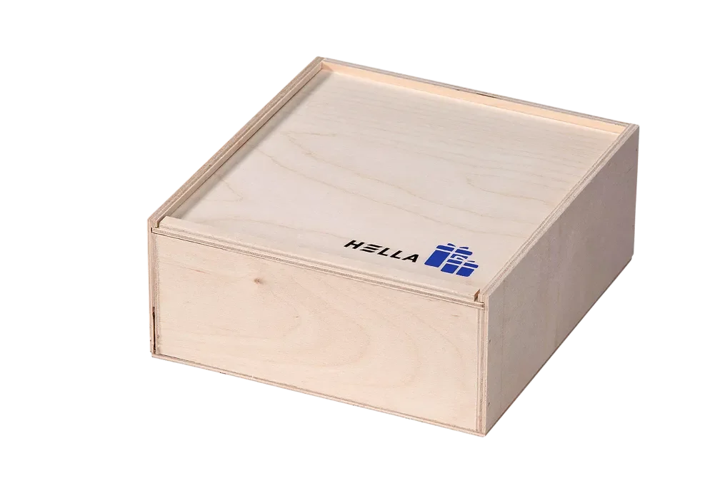 Gift box with screen printing and sliding lid from Scheffauer-Holzwaren