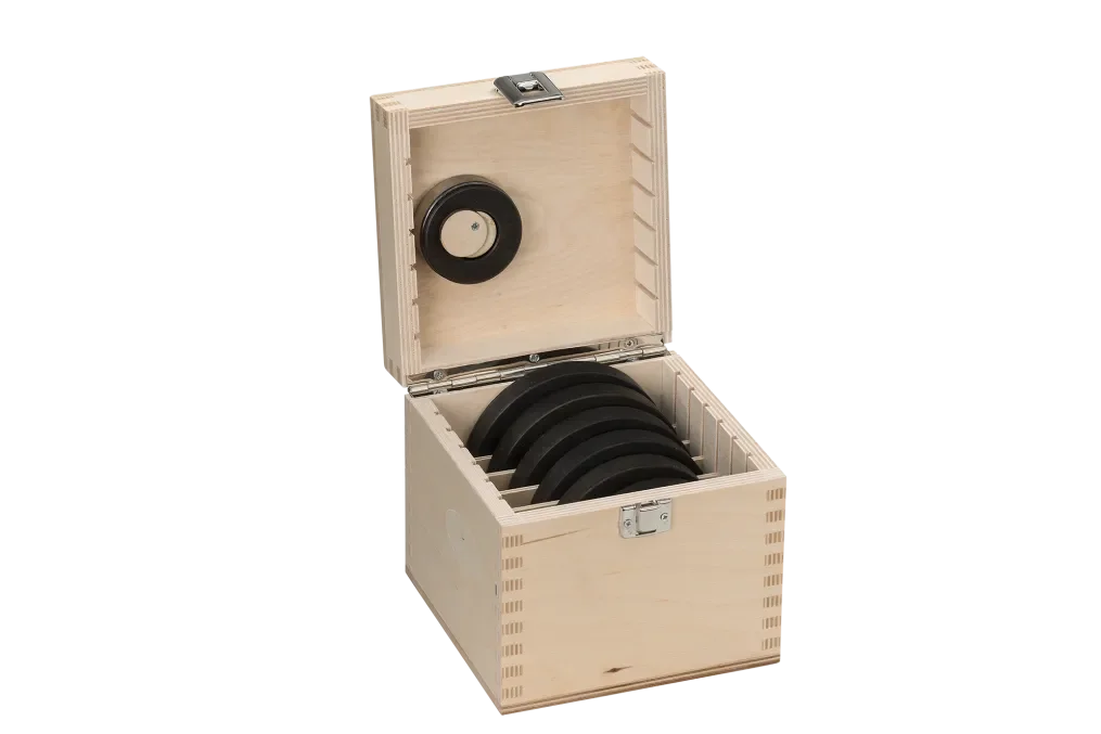 Anlaufringset in Holzkiste