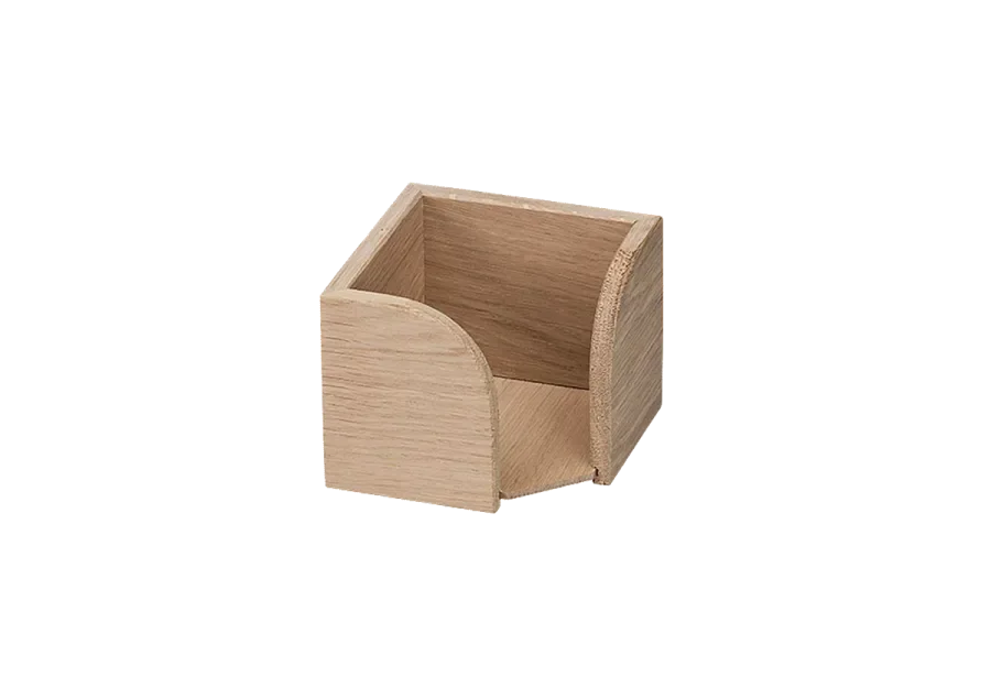 Note box made of oak wood with oiled surface
