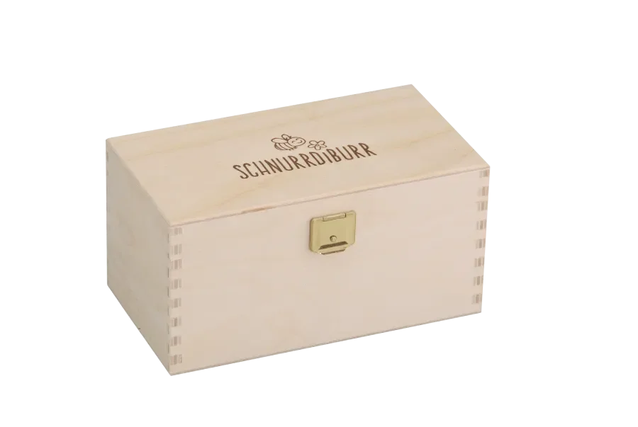 Gift box made of birch plywood, zinc with brand print from the manufacturer Scheffauer Holzwaren