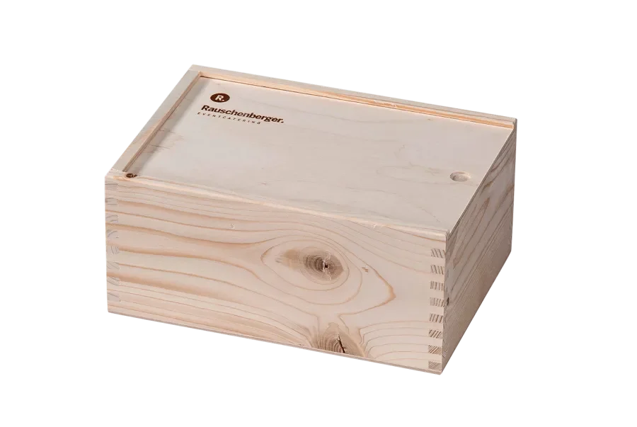 Gift box spruce with branches and fire print and sliding lid by Scheffauer-Holzwaren